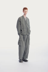 UNISEX FRONT POCKETS NYLON CARDIGAN