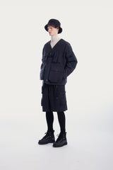 UNISEX V-NECK 3D POCKETS JACKET