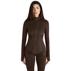 AZTEC DIAMOND MOCHA CORE FITTED JACKET