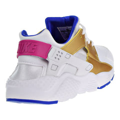 Nike Huarache Run (GS) Big Kids Shoes White/Metallic Gold/Racer Blue