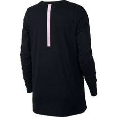 Nike Foil Swoosh Logo Long Sleeve Women's T-Shirt Black-Purple