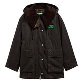 BARBOUR X GANNI TARTAN WAXED DUFFLE COAT