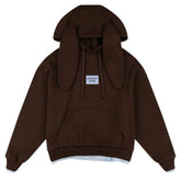 CHARLES JEFFREY LOVERBOY RABBIT EARS HOODY in BROWN LIGHT BLUE