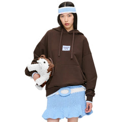 CHARLES JEFFREY LOVERBOY RABBIT EARS HOODY in BROWN LIGHT BLUE