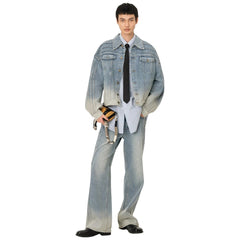 FENG CHEN WANG DECONSTRUCTED DENIM JACKET