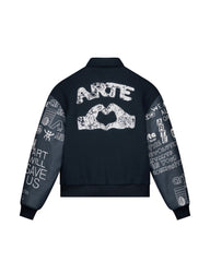 Arte Antwerp Graffiti Varsity Jacket Navy