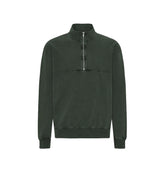 Colorful Stabdard Felpa Zip A 3/4 Cotone Organico Verde Foresta