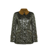 Peuterey Piumgiacca Delft Trapuntata Collo Velluto Verde Donna