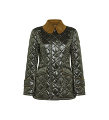 Peuterey Piumgiacca Delft Trapuntata Collo Velluto Verde Donna