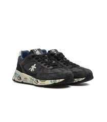 Premiata Mase 7819 Pelle Canvas Cerato Vintage Blu Uomo