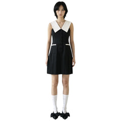 KIMHEKIM MALEVICH SAILOR COLLAR PLEATED SLEEVELESS DRESS