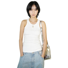 KIMHEKIM ONE PEARL PIERCING SLEEVELESS TOP