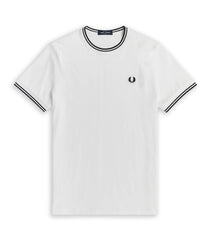 Fred Perry Twin Tipped Striped White Men's T-Shirt