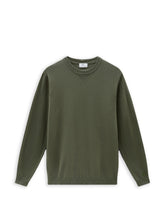 Woolrich Logo Crewneck Sweater Olive Green Men