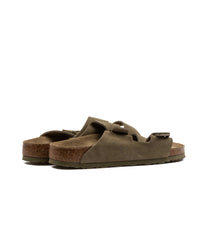 Birkenstock Arizona Leather Suede Faded Khaki