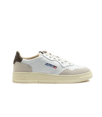 Autry Medalist Low Pelle Suede Bianca Marrone Uomo
