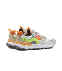 Flower Mountain Yamano 3 Woman Suede Mesh White Pastel Multi