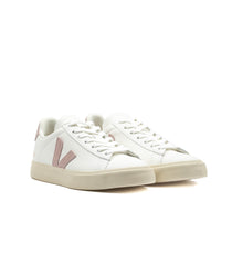 Veja Campo Chromefree Leather Bianco Rosa Donna