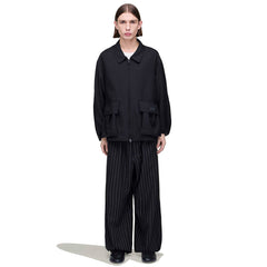 Y-3 REFINED WOOL CROPPED WIDE LEG PANTS