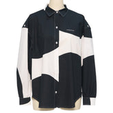 pushBUTTON WHITE DOT ROLL-UP SLEEVE SHIRT