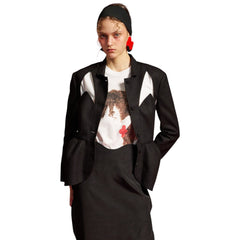 pushBUTTON WHITE HAIR SILHOUETTE T-SHIRT