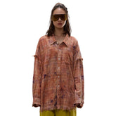 R13 SHREDDED SEAM DROP NECK SHIRT