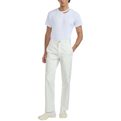 LOUIS GABRIEL NOUCHI T-SHIRT WITH ASYMMETRICAL OPENING IN COTTON