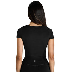 AZTEC DIAMOND PREMIUM BLACK LONG SLEEVE SCULPT TOP