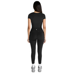AZTEC DIAMOND PREMIUM BLACK LONG SLEEVE SCULPT TOP