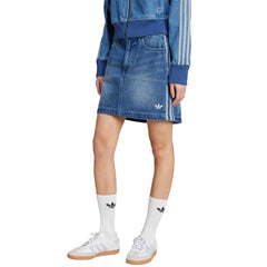 ADIDAS ADICOLOR 3-STRIPES DENIM MINI SKIRT