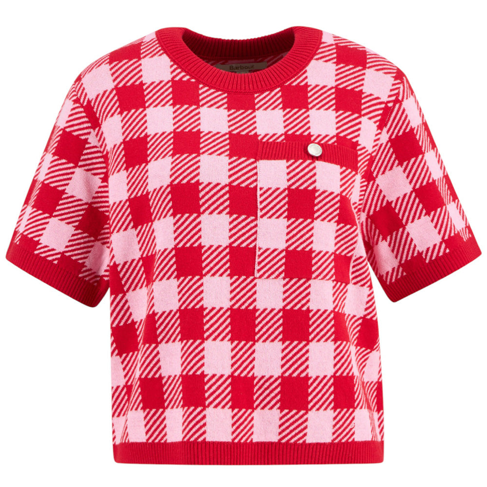 BARBOUR ESTHER GINGHAM CREW NECK JUMPER