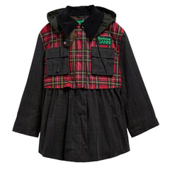 BARBOUR X GANNI TARTAN PEPLUM WAXED JACKET