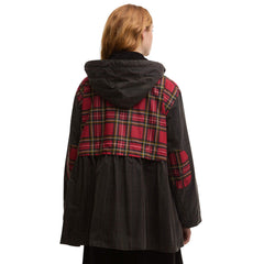 BARBOUR X GANNI TARTAN PEPLUM WAXED JACKET
