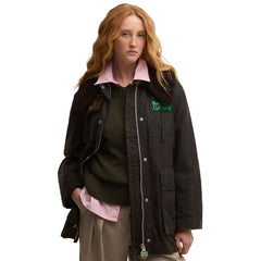 BARBOUR X GANNI TARTAN WAXED DUFFLE COAT