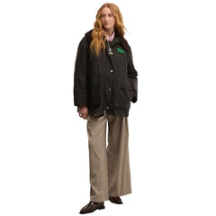 BARBOUR X GANNI TARTAN WAXED DUFFLE COAT