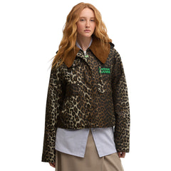 BARBOUR X GANNI LEOPARD PRINT WAXED ANORAK