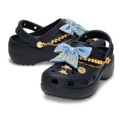 CROCS WOMEN'S CLASSIC PLATFORM DEMIM GLITZ CLOG