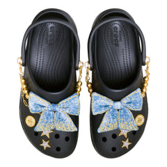 CROCS WOMEN'S CLASSIC PLATFORM DEMIM GLITZ CLOG