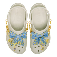 CROCS WOMEN'S CLASSIC PLATFORM DEMIM GLITZ CLOG
