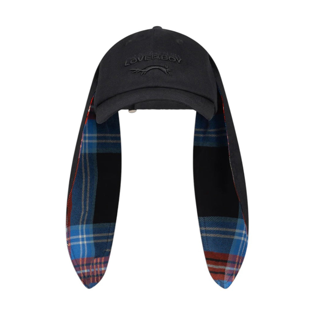 CHARLES JEFFREY LOVERBOY BUNNY CAP in BLACK TARTAN