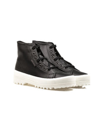Superga 2341 Alpina Boot In Nappa Black Woman