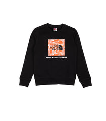 The North Face Youth Box Crew Crewneck Sweatshirt Black Boy