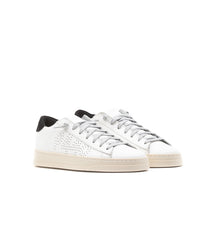 Sneakers P448 Bjack Leather White Black Woman