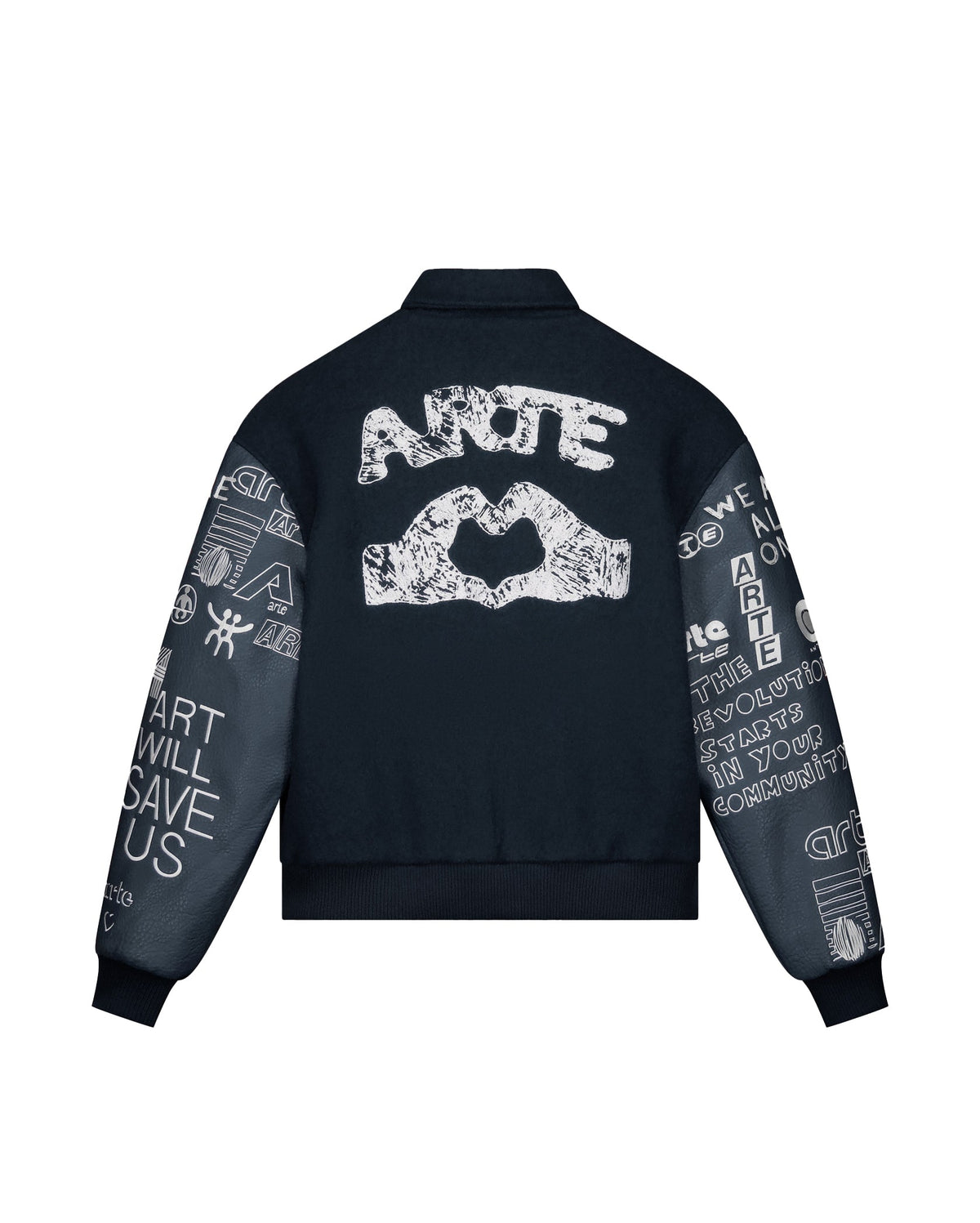 Arte Antwerp Graffiti Varsity Jacket  Navy