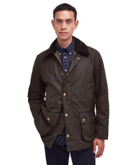 Barbour Ashby Wax Jacket Olive Green Men