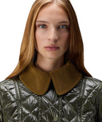 Peuterey Piumgiacca Delft Trapuntata Collo Velluto Verde Donna
