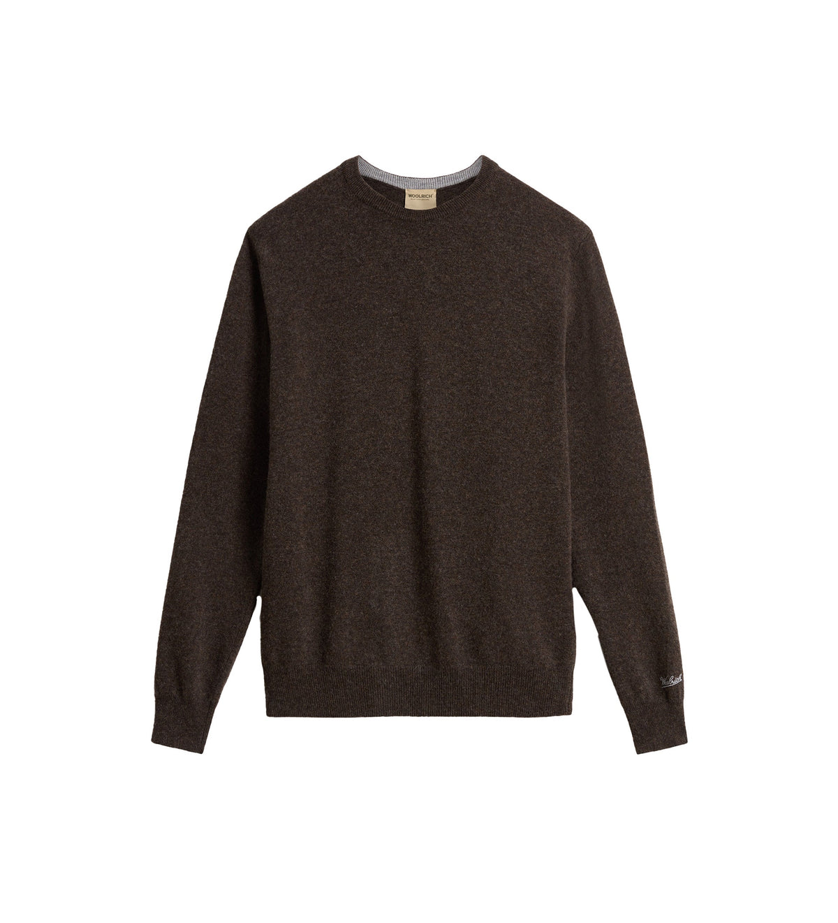 Woolrich Lambswool Crewneck Marrone Uomo