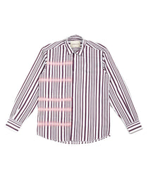 Core Late Bordeaux Over Striped Spray Shirt