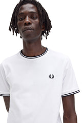 Fred Perry Twin Tipped Striped White Men's T-Shirt