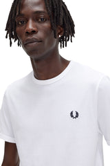 Fred Perry Ringer Logo White Men's T-Shirt